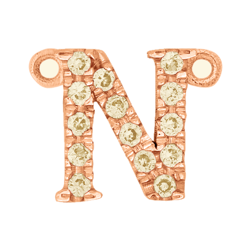 Yellow Sapphire + 14k Rose Gold Letter Charm