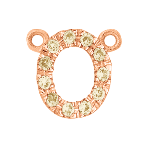 Yellow Sapphire + 14k Rose Gold Letter Charm