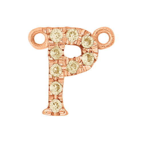 Yellow Sapphire + 14k Rose Gold Letter Charm