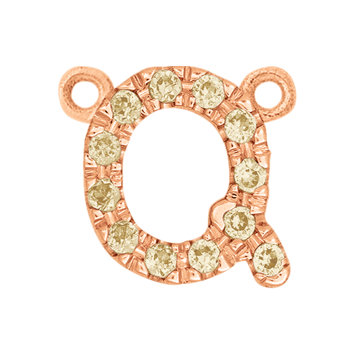 Yellow Sapphire + 14k Rose Gold Letter Charm