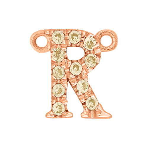 Yellow Sapphire + 14k Rose Gold Letter Charm