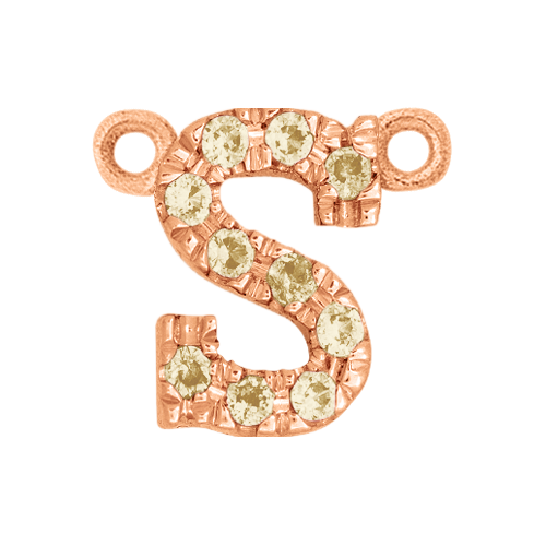 Yellow Sapphire + 14k Rose Gold Letter Charm