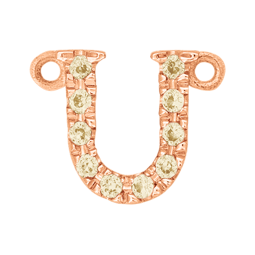 Yellow Sapphire + 14k Rose Gold Letter Charm