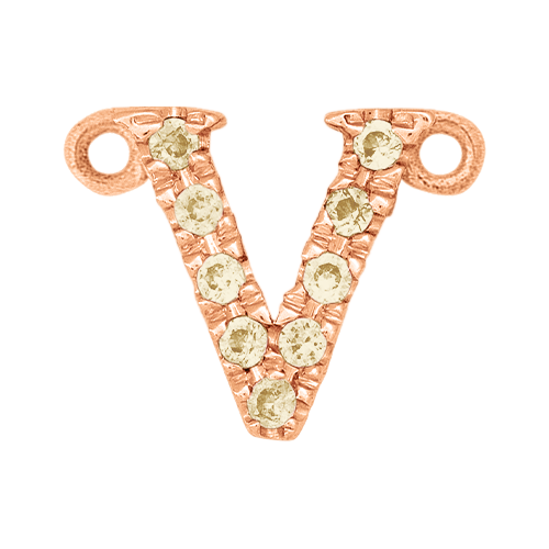 Yellow Sapphire + 14k Rose Gold Letter Charm