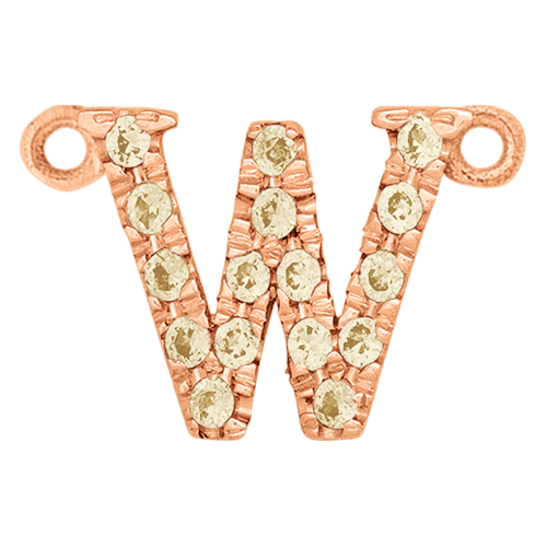 Yellow Sapphire + 14k Rose Gold Letter Charm