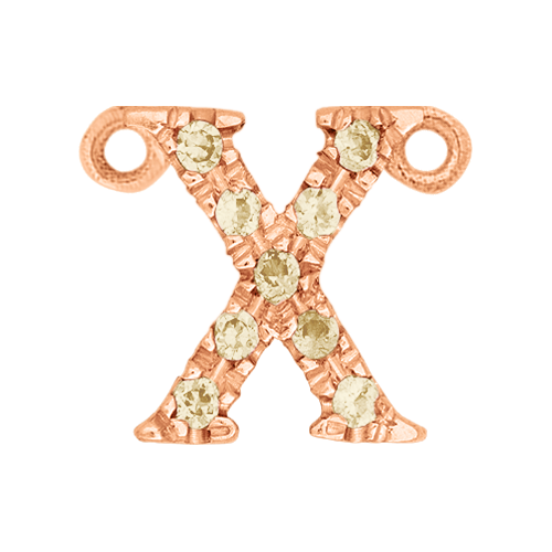 Yellow Sapphire + 14k Rose Gold Letter Charm