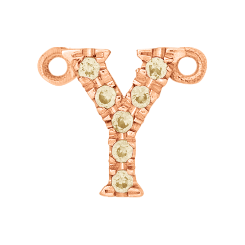 Yellow Sapphire + 14k Rose Gold Letter Charm