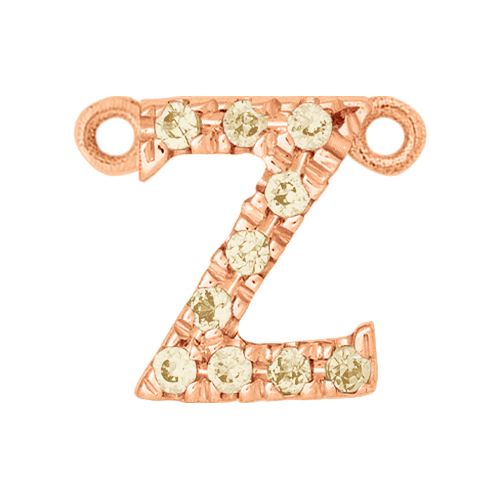 Yellow Sapphire + 14k Rose Gold Letter Charm