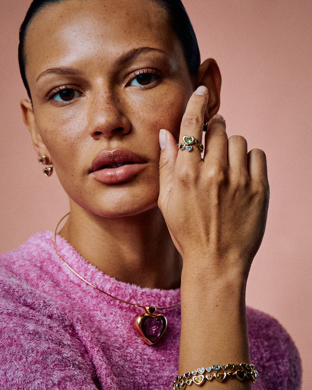 Twisted Heart Stack Ring