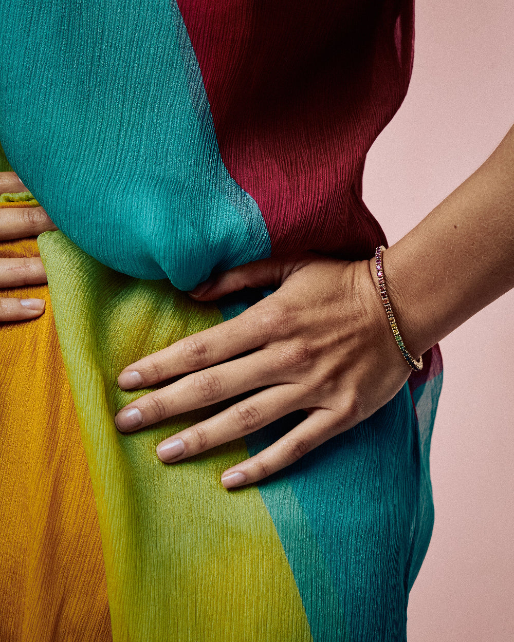 Graduated Rainbow Sapphire Tennis Bracelet