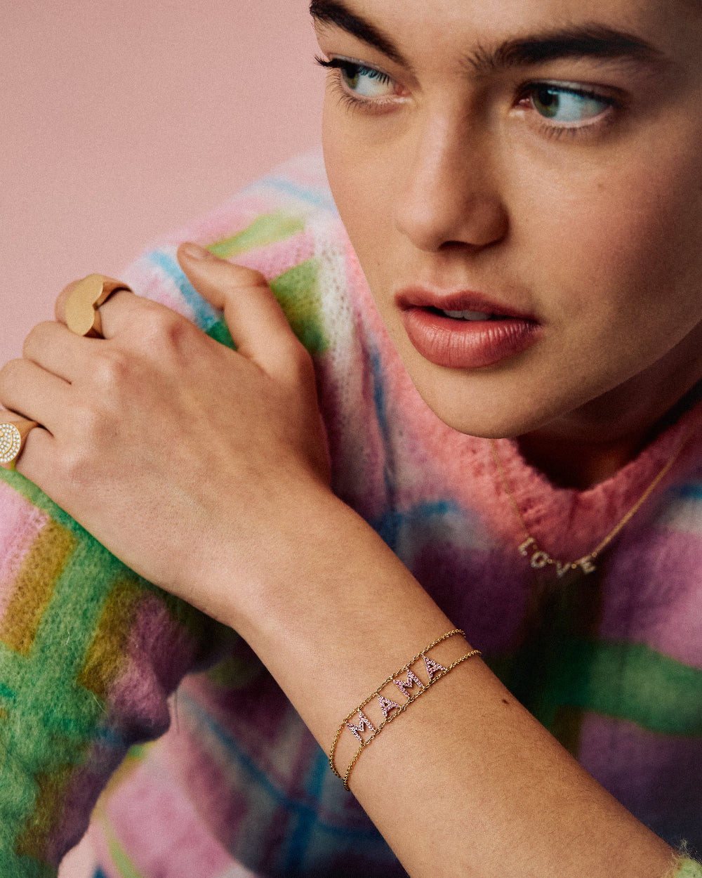 Pink Sapphire 'Mama' Say Something Bracelet