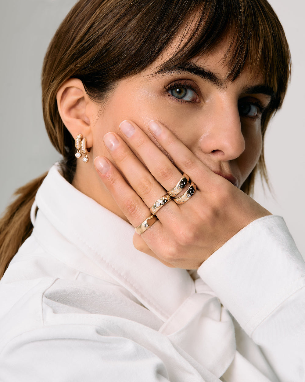 Pear Diamond Cigar Band Ring