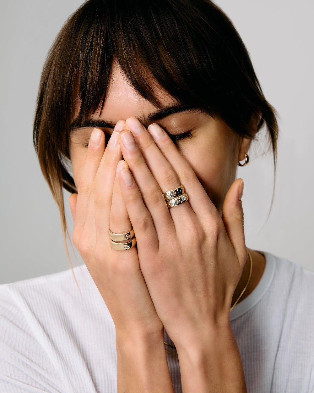 Diamond Polka Dot Cigar Band Ring