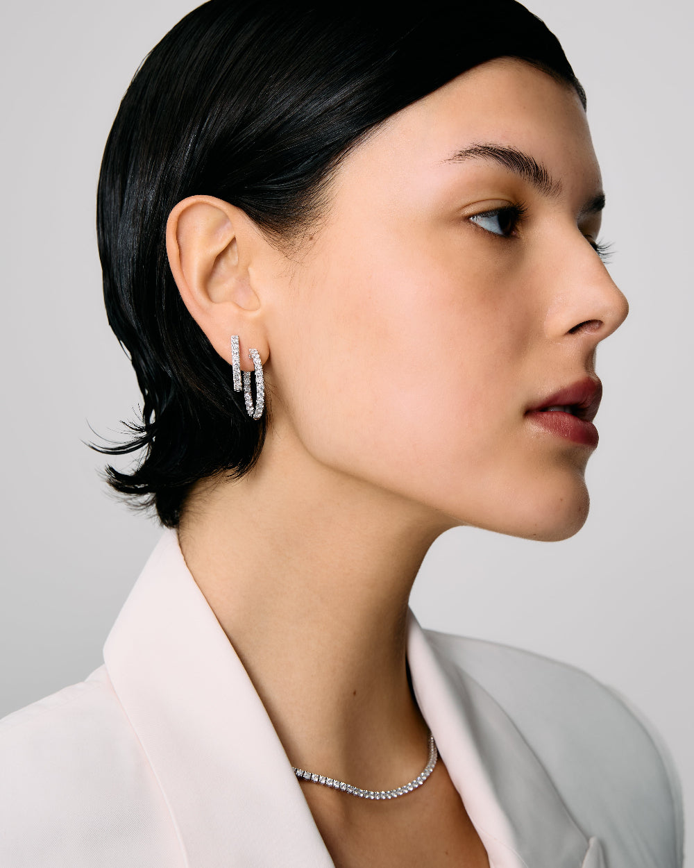 Medium Mega Diamond Hoop Earrings