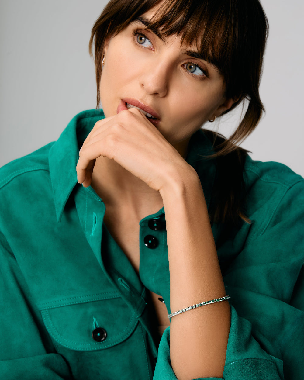 Graduated Green Sapphire Tennis Bracelet