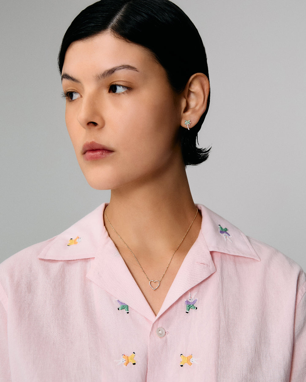 Diamond-Outline Heart Necklace