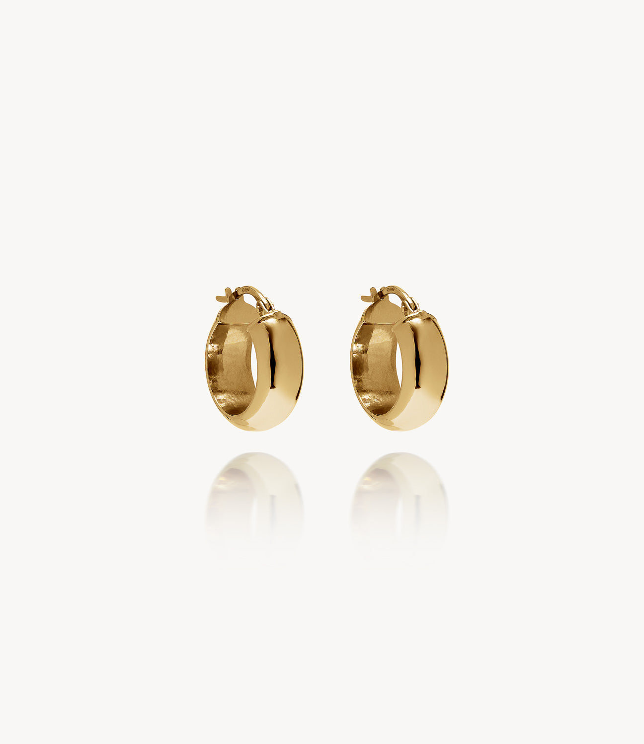 15mm Everyday Chubby Gold Hoop Earrings