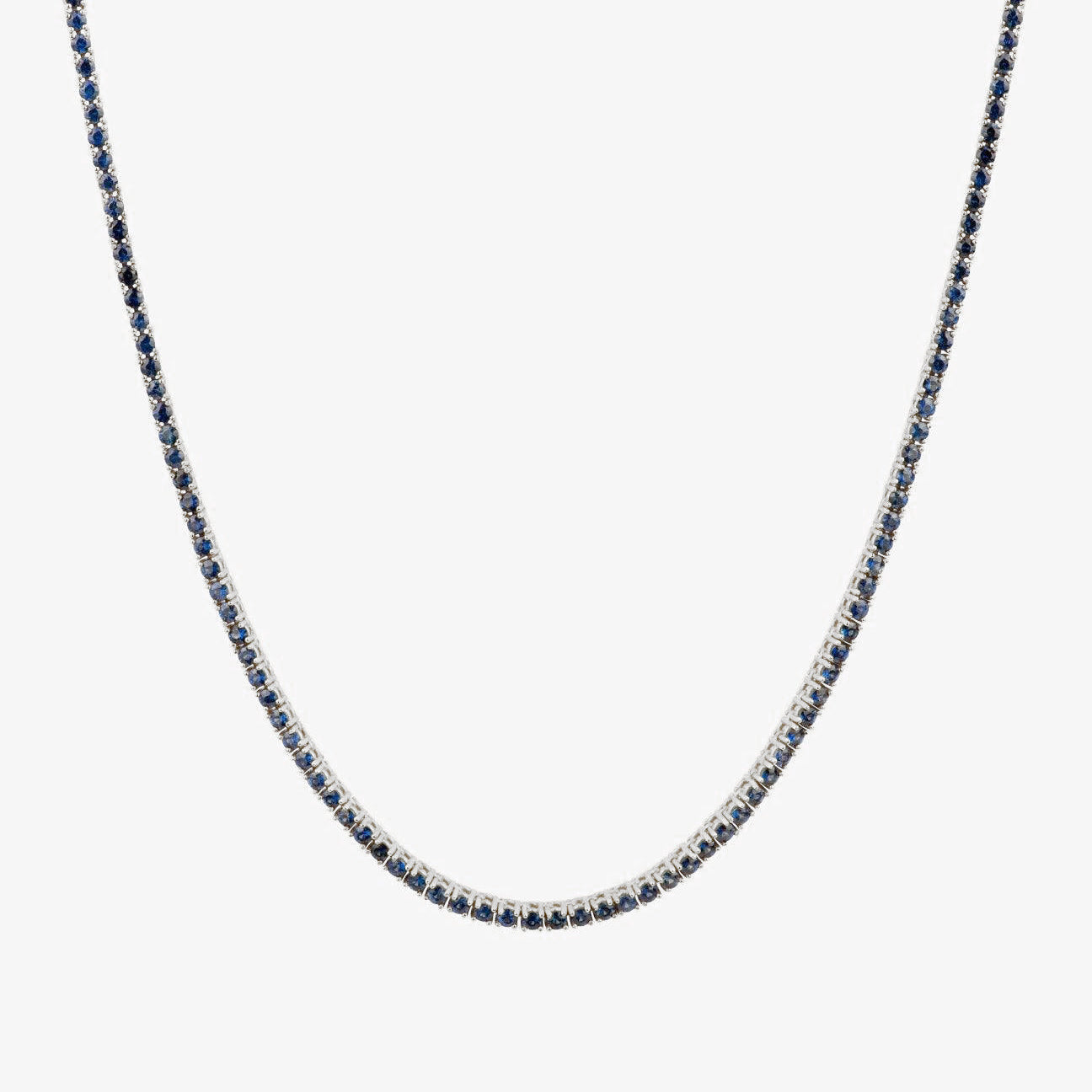 Blue Sapphire Tennis Necklace