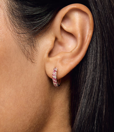 Pink Speckled Hoop Earrings