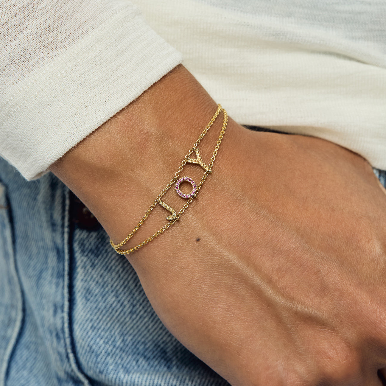 Pink & Yellow Sapphire 'Joy' Say Something Bracelet