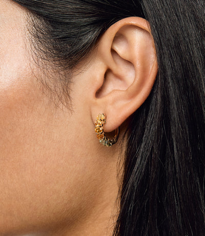 Orange Sapphire Chunko Hoop Earrings