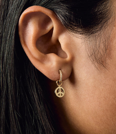 Gold Peace Out Earring Charm