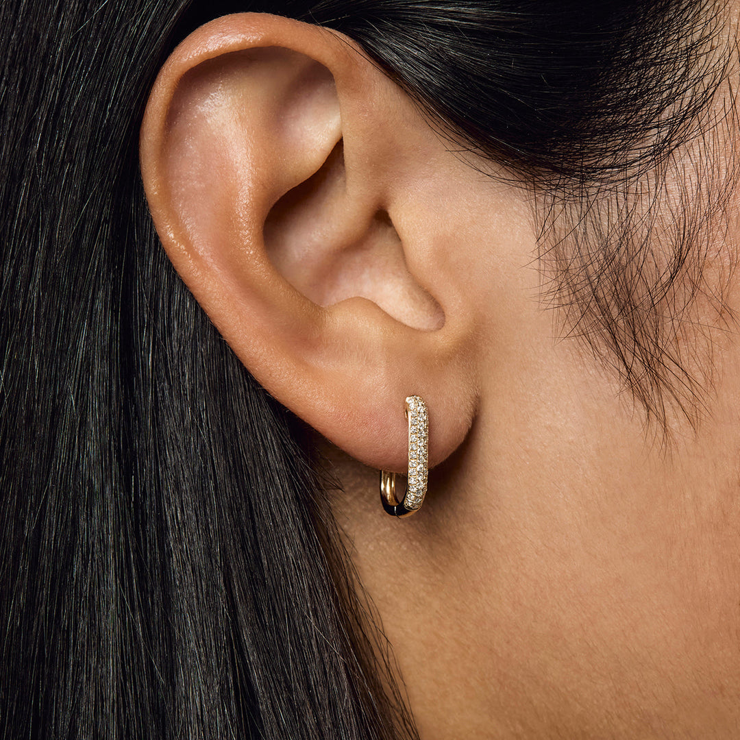 roxannefirst Diamond Oval Hoop Earrings