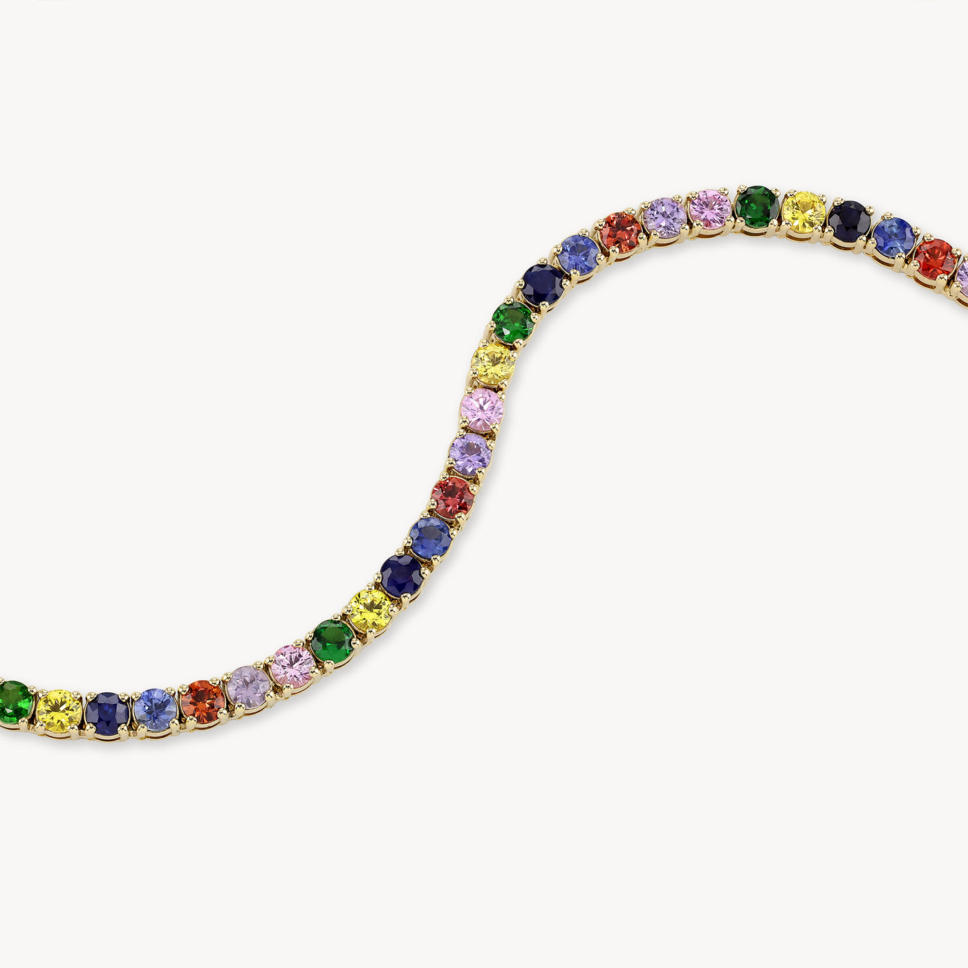 Rainbow Sapphire Tennis Necklace