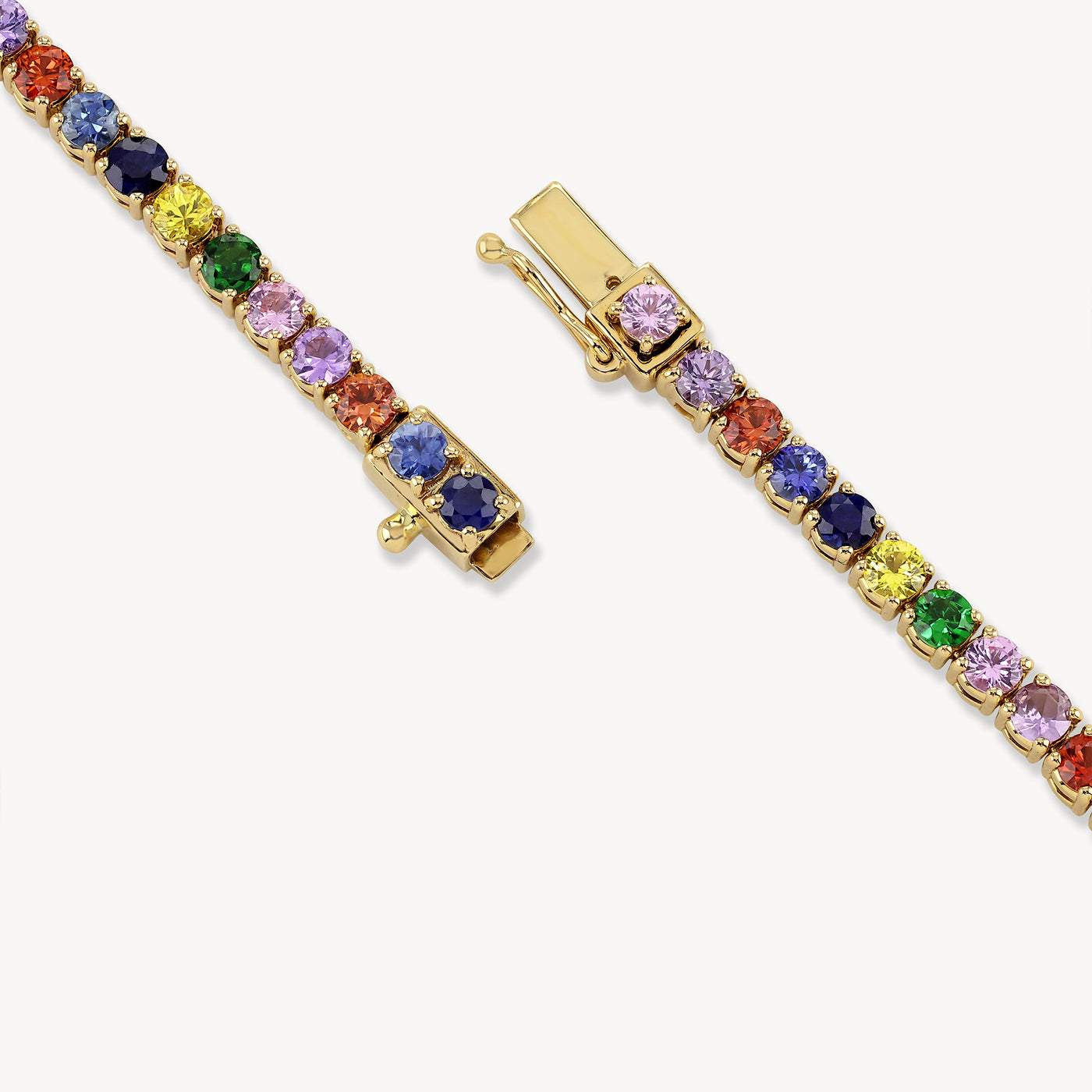 Rainbow Sapphire Tennis Necklace