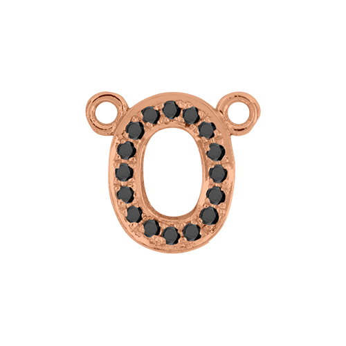 Black Diamond + 14k Rose Gold Number Charm
