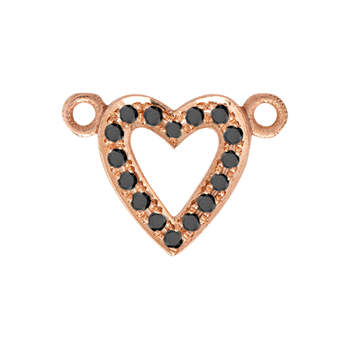 Black Diamond + 14k Rose Gold Emoji Charm