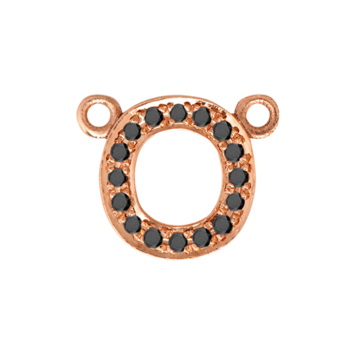 Black Diamond + 14k Rose Gold Letter Charm