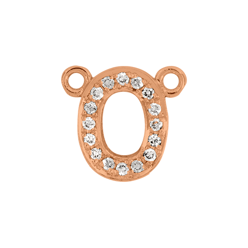 White Diamond + 14k Rose Gold Number Charm