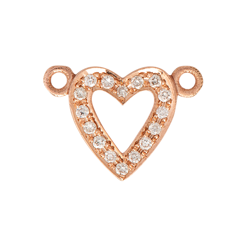 White Diamond + 14k Rose Gold Emoji Charm