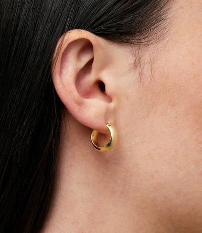 15mm Everyday Chubby Gold Hoop Earrings