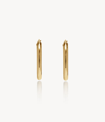 25mm Classic Slim Gold Hoop Earrings