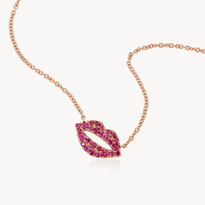 Pink Sapphire Kiss Necklace