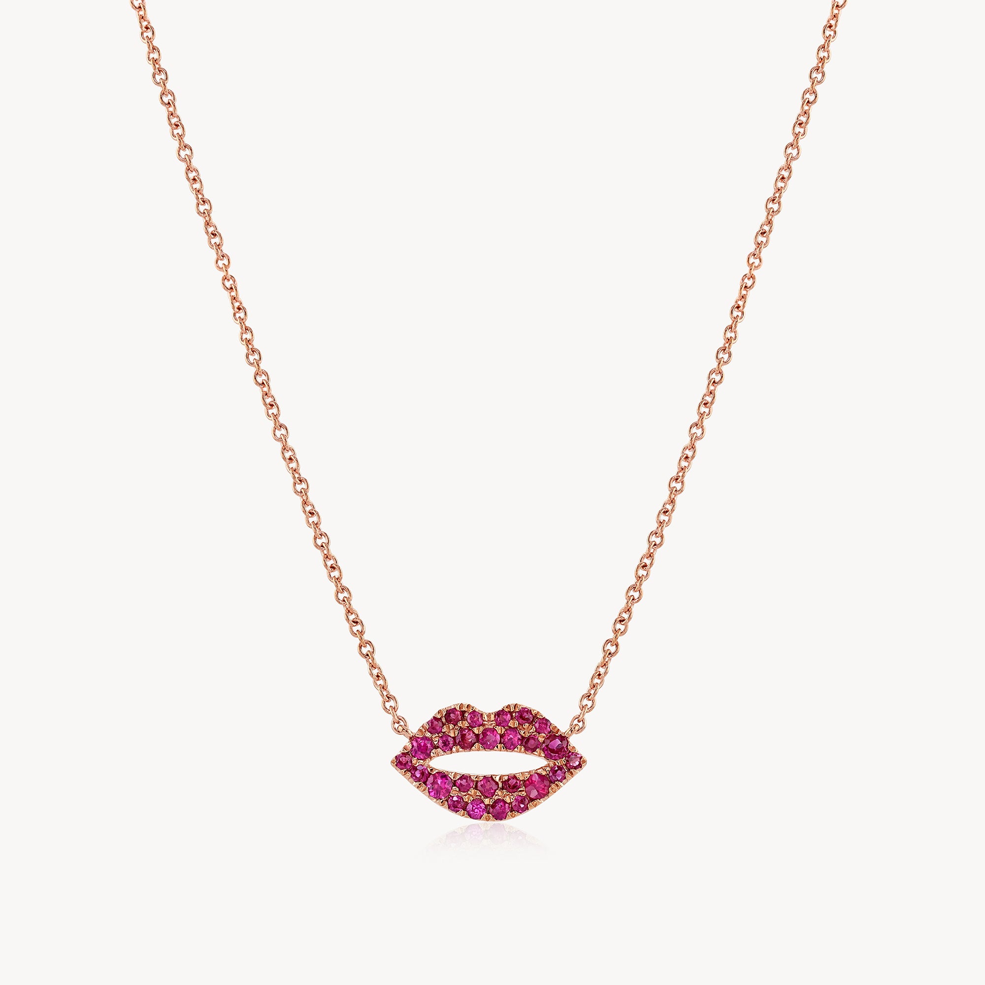 Pink Sapphire Kiss Necklace