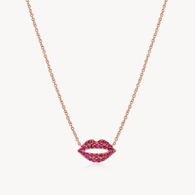 Pink Sapphire Kiss Necklace