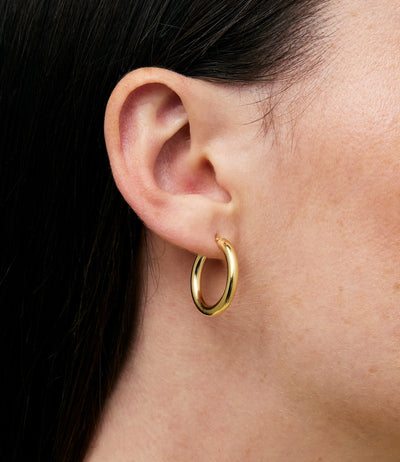 25mm Classic Slim Gold Hoop Earrings