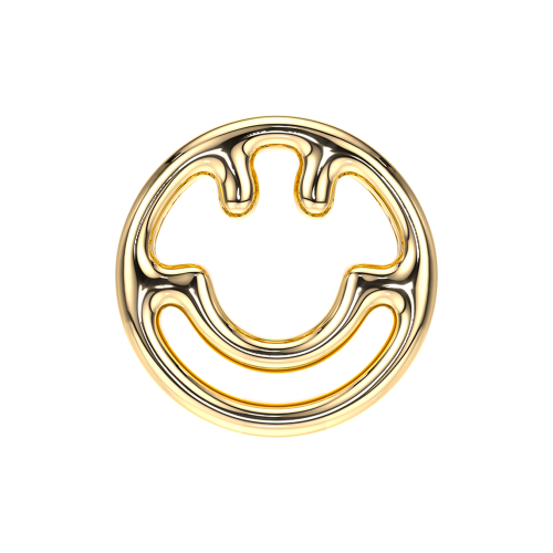 Happy Face Yellow Gold Charm