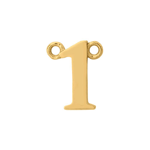 14k Yellow Gold Number Charm