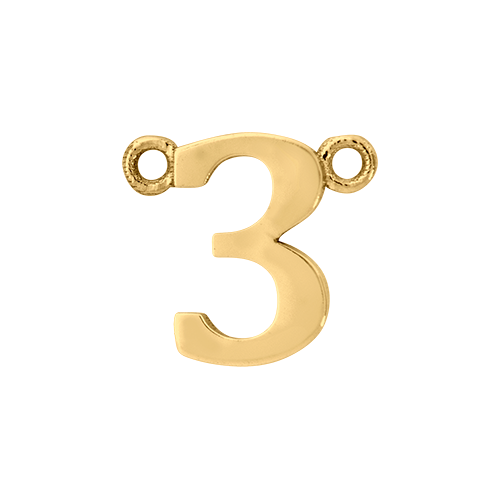 14k Yellow Gold Number Charm