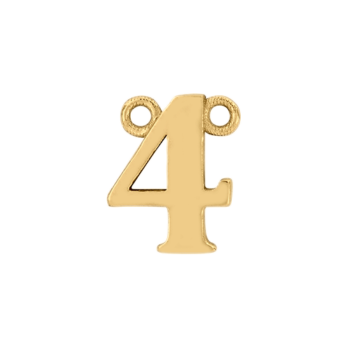 14k Yellow Gold Number Charm