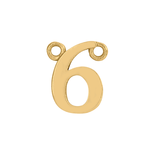 14k Yellow Gold Number Charm