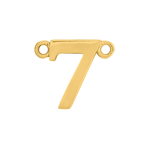 14k Yellow Gold Number Charm