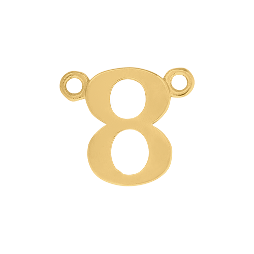 14k Yellow Gold Number Charm
