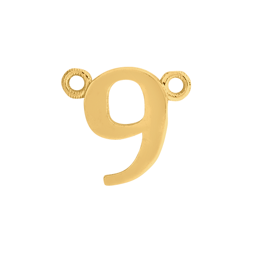 14k Yellow Gold Number Charm