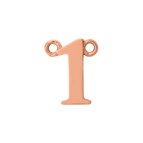14k Rose Gold Number Charm