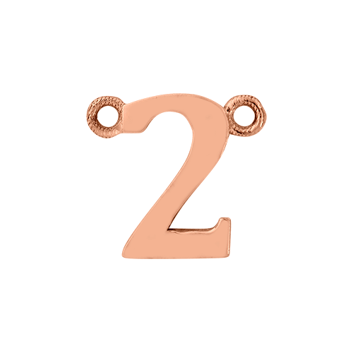 14k Rose Gold Number Charm